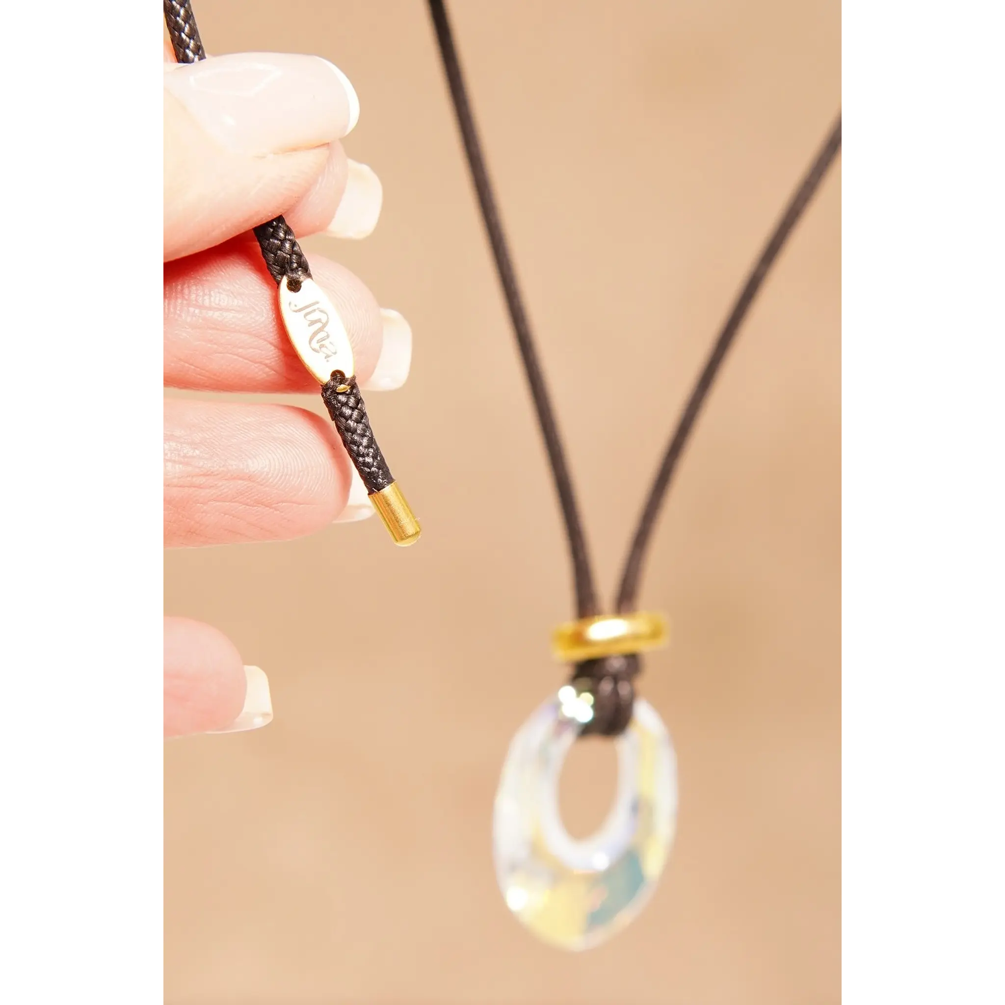 COLGANTE AJUSTABLE JD CRISTAL AUSTRIACO GENUINO CHAPADO EN ORO 18K - 8