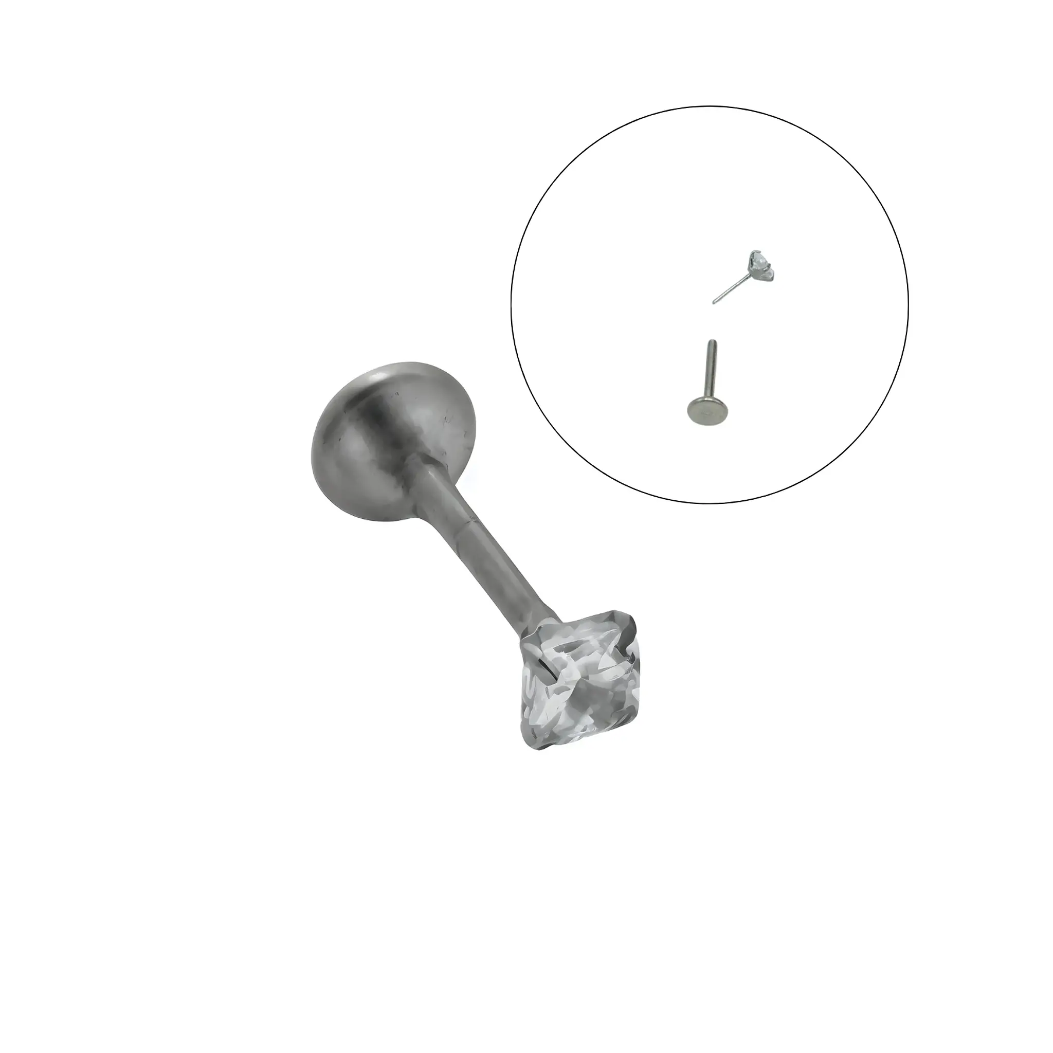 PIERCING PUNTO DE LUZ 3MM TITANIO G23 PUSH PIN NOSTRIL TRAGUS - 1
