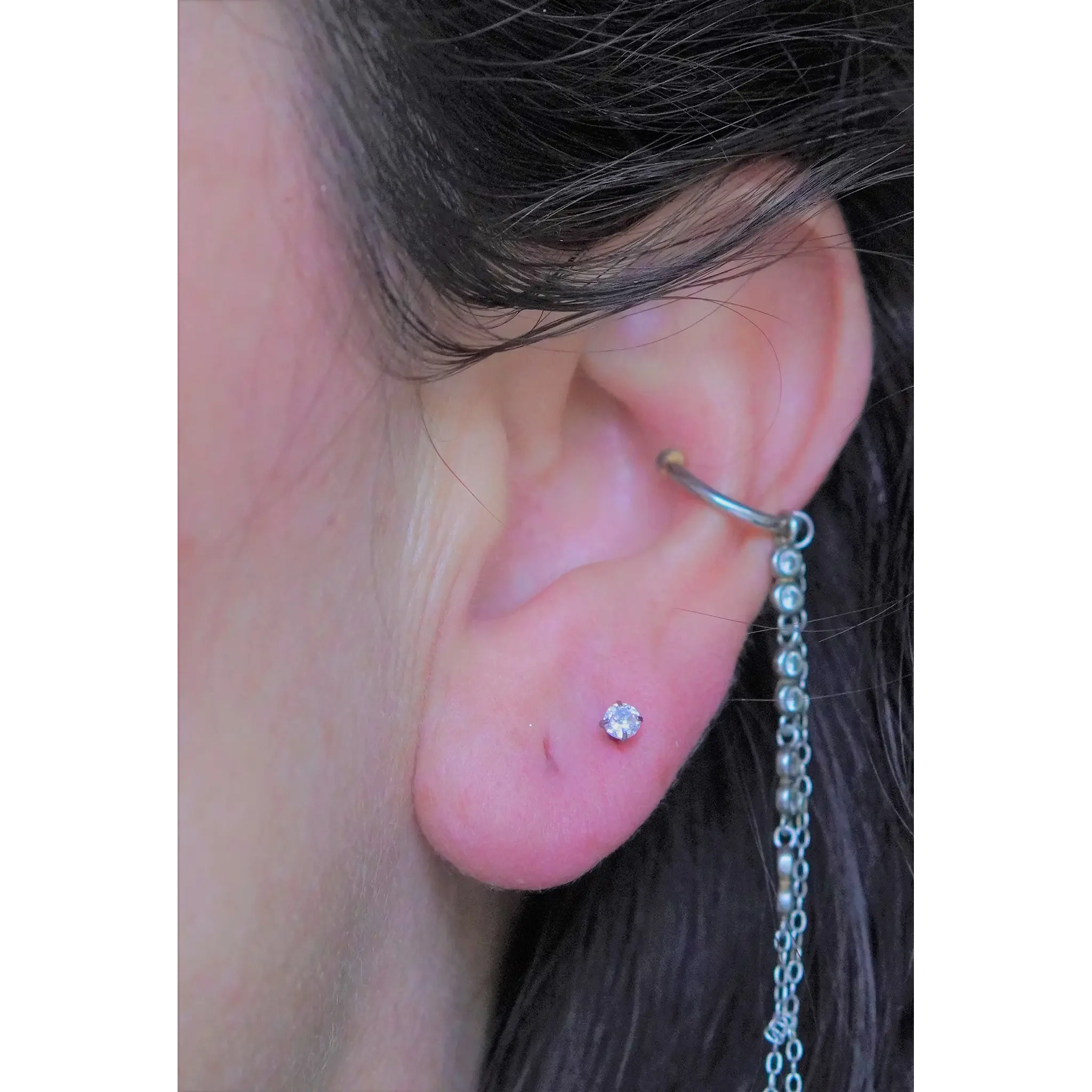 PIERCING PUNTO DE LUZ 3MM TITANIO G23 PUSH PIN NOSTRIL TRAGUS - 5