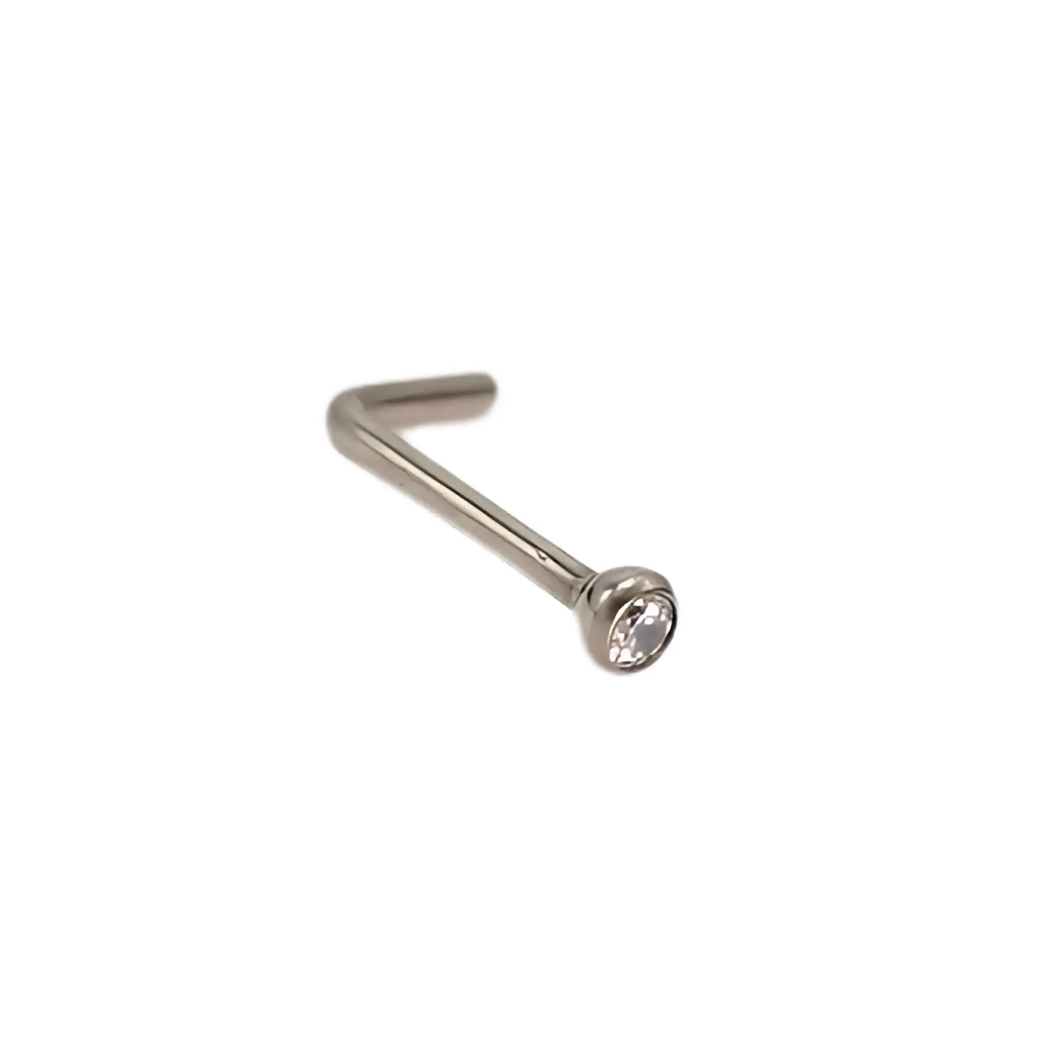 PIERCING NOSTRIL TIPO L TITANIO ASTM F136 20G 2MM NARIZ - 1