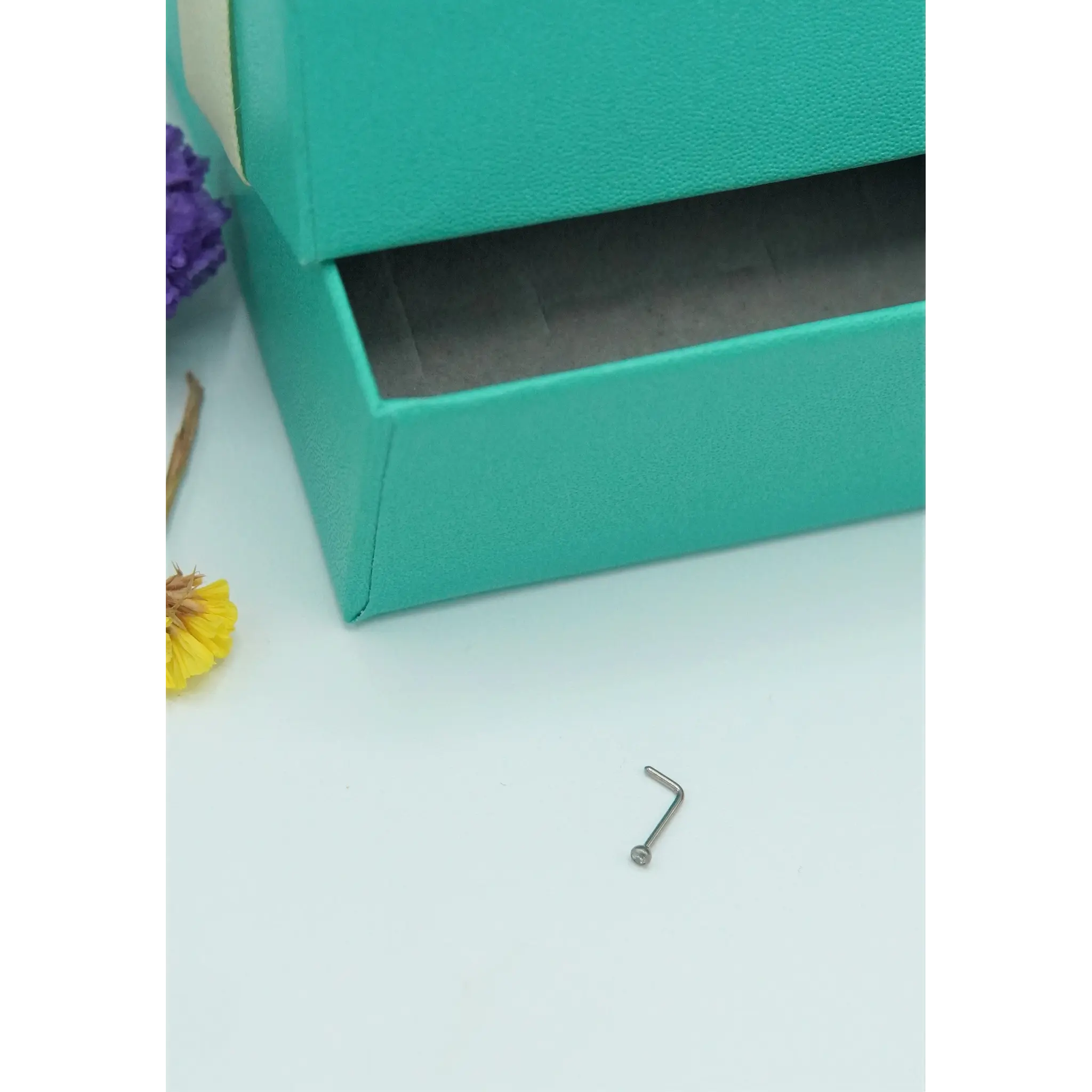 PIERCING NOSTRIL TIPO L TITANIO ASTM F136 20G 2MM NARIZ - 5