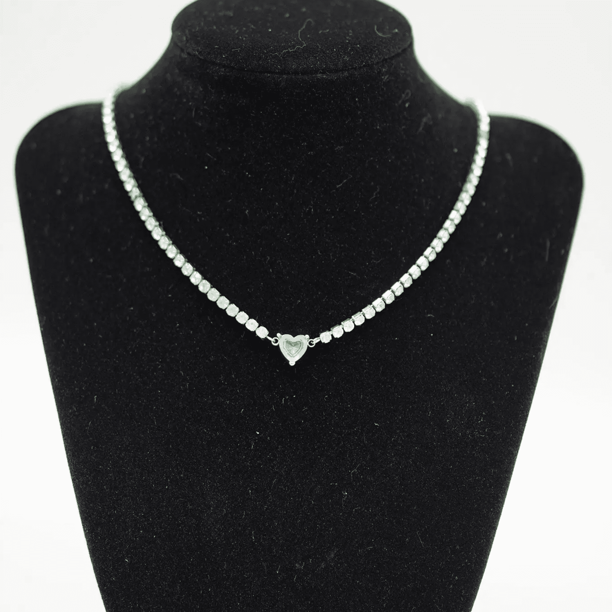 COLLAR TENNIS MUJER EL BAÚL DE JUMA ZIRCONIAS CÚBICAS AZUL CORAZÓN HIPOALERGÉNICO - 3