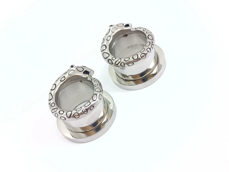 AROS EXPANSORES OREJA TRIBAL LEOPARDO CHEETA 12MM ACERO TUNEL PLUG DILATADORES - 1