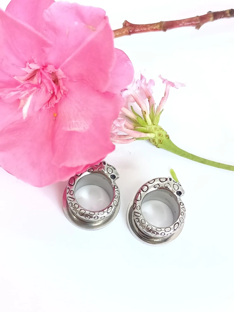 AROS EXPANSORES OREJA TRIBAL LEOPARDO CHEETA 12MM ACERO TUNEL PLUG DILATADORES - 2