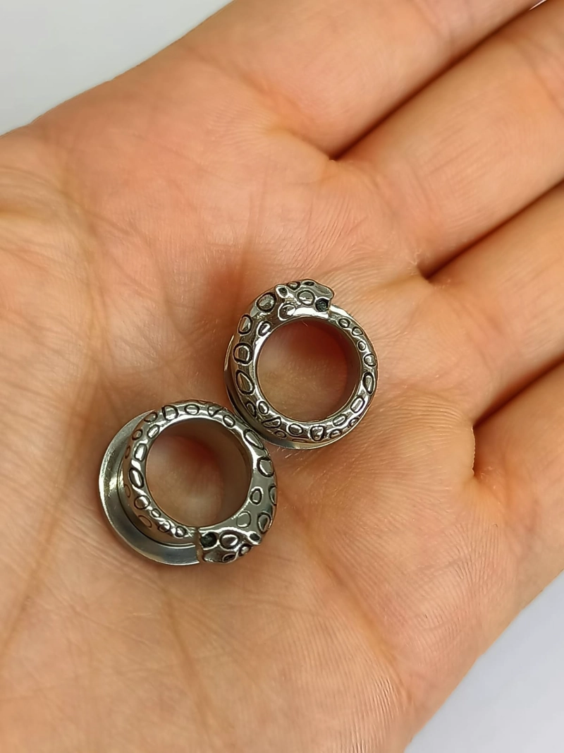 AROS EXPANSORES OREJA TRIBAL LEOPARDO CHEETA 12MM ACERO TUNEL PLUG DILATADORES - 3