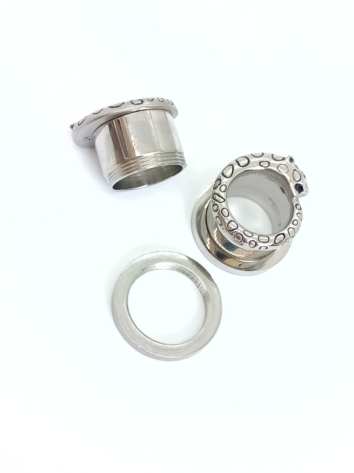 AROS EXPANSORES OREJA TRIBAL LEOPARDO CHEETA 12MM ACERO TUNEL PLUG DILATADORES - 4