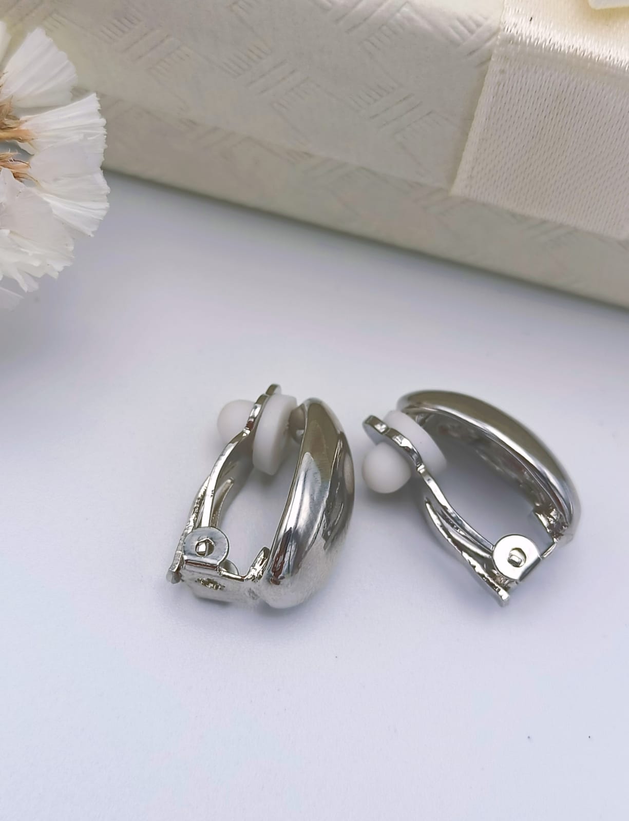 AROS GOTA ESPEJO PLATEADA SIN PERFORACION EARCUFF - 1