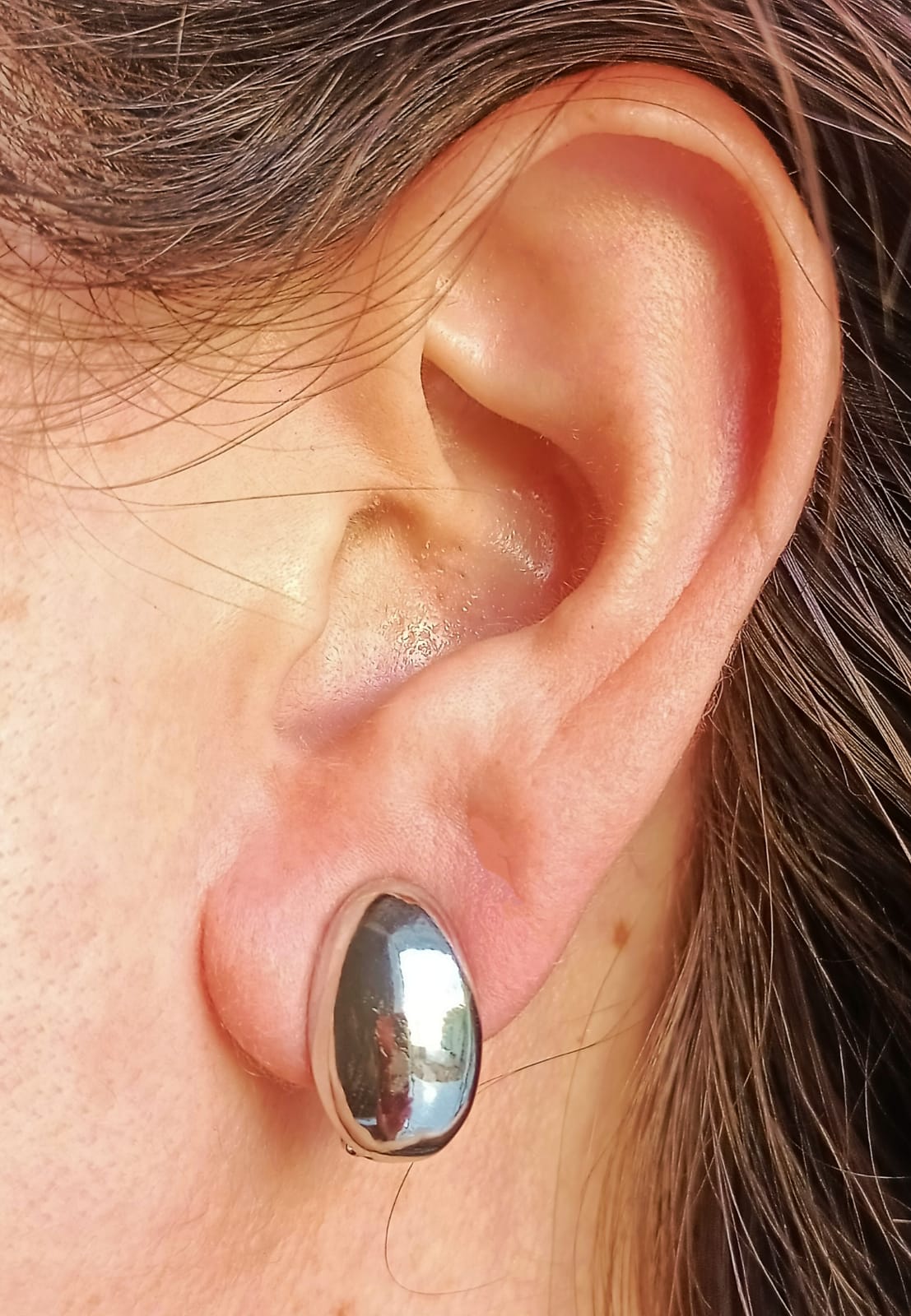 AROS GOTA ESPEJO PLATEADA SIN PERFORACION EARCUFF - 2