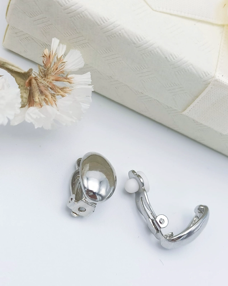 AROS GOTA ESPEJO PLATEADA SIN PERFORACION EARCUFF - 4