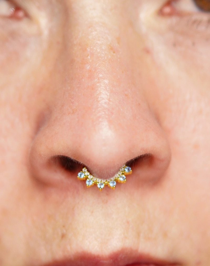 PIERCING SEPTUM LOVE WINTER PLATA FINA LEY S925 CHAPADA ORO - 1