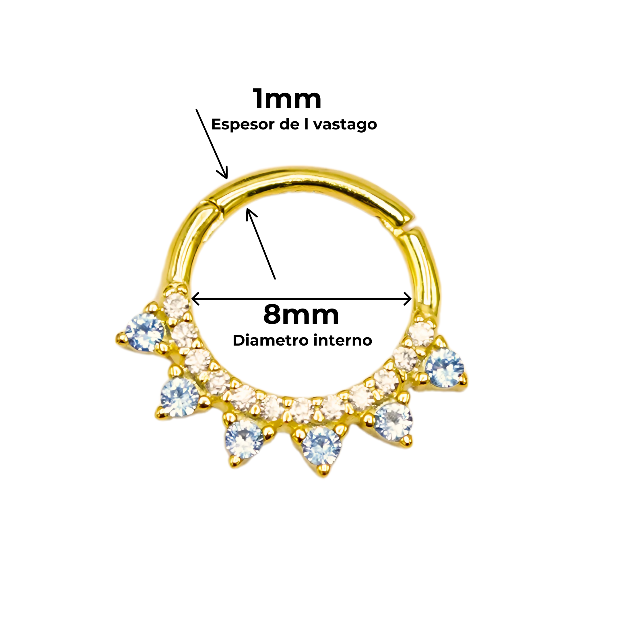 PIERCING SEPTUM LOVE WINTER PLATA FINA LEY S925 CHAPADA ORO - 2