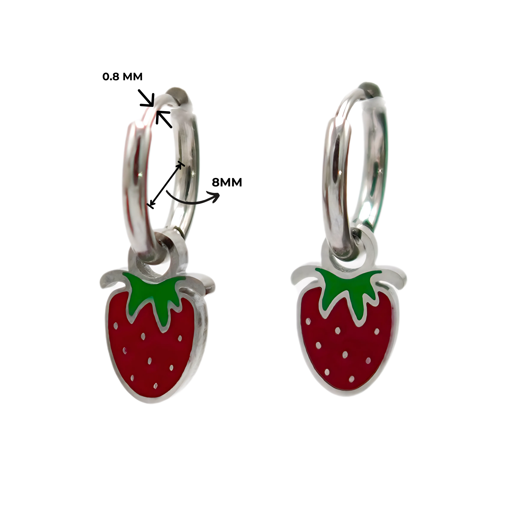 ARGOLLAS HUGGIES FRUTILLAS FRESITAS PLATEADAS - 1