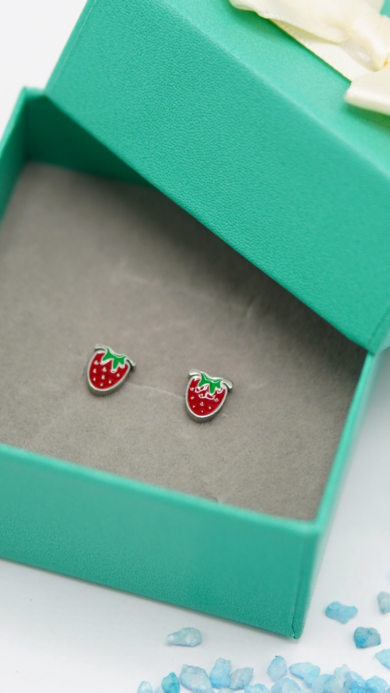 AROS DE SEGURIDAD FRUTILLA VERANIEGA NIÑA FRESA PLATEADOS - 4