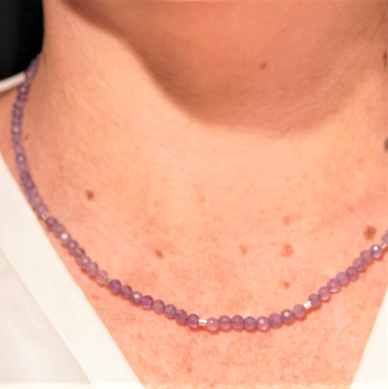 COLLAR GARGANTILLA AMATISTA 4MM PLATA FINA 925 TERRANOVA - 1