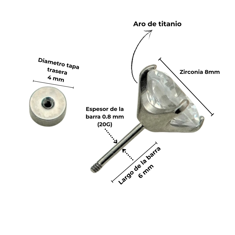 AROS PUNTO DE LUZ 8MM TITANIO ASTM F136 - 1