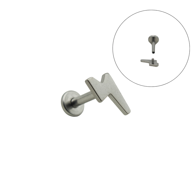 PIERCING LABRET RAYO BARRA 10MM 16G TITANIO ASTM F136 - 1