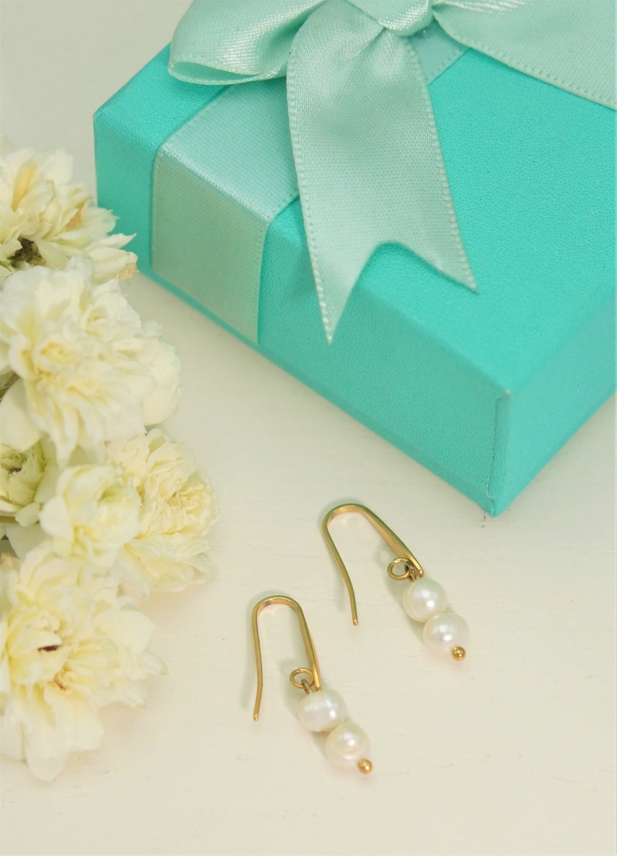 AROS ULA PERLAS DE RIO CHAPADAS EN ORO 18K RIVIERE - 2