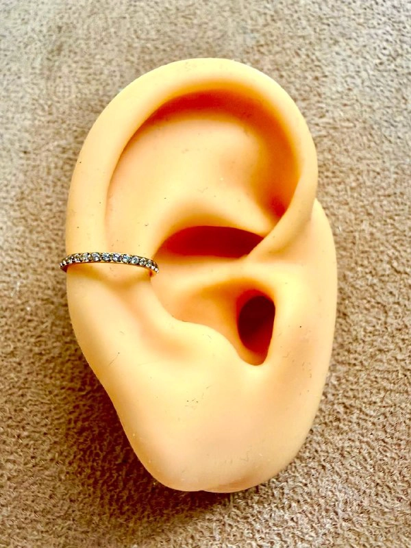 ARGOLLAS EMMA 10MM PIERCING 16G TITANIO ASTM F136 ZIRCON PVD - 3