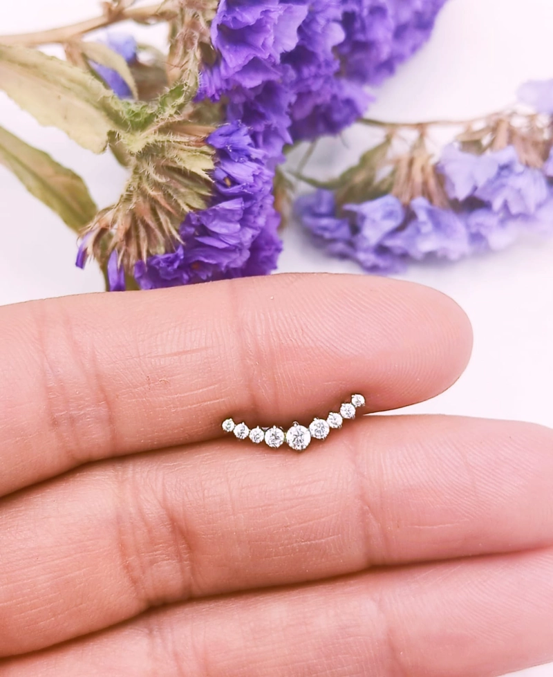 PIERCING LABRET LUCILLA ASTM F136 TITANIO ZIRCONIA 8MM - 3