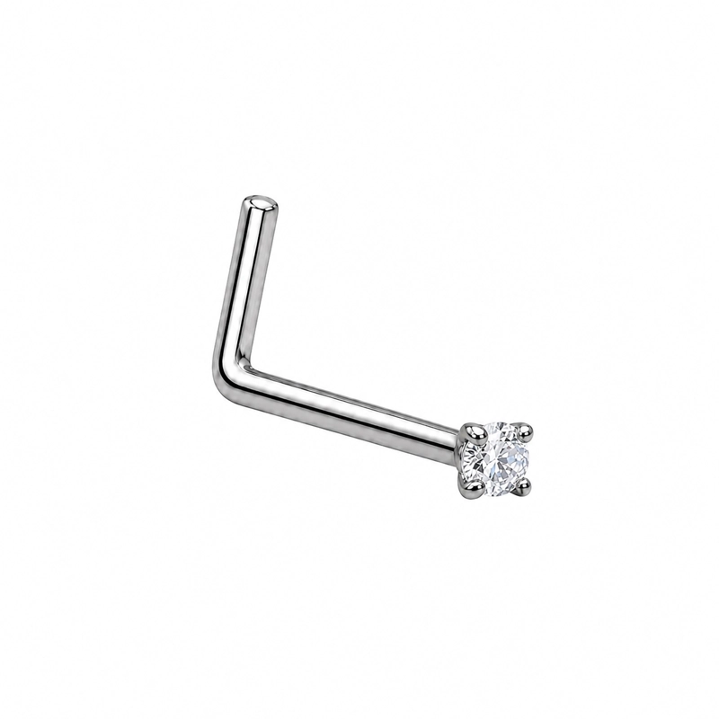 PACK 2 PIERCINGS TIPO L 3MM DOBLE NOSTRIL SIME TRICO TITANIO ASTM F136 - 1