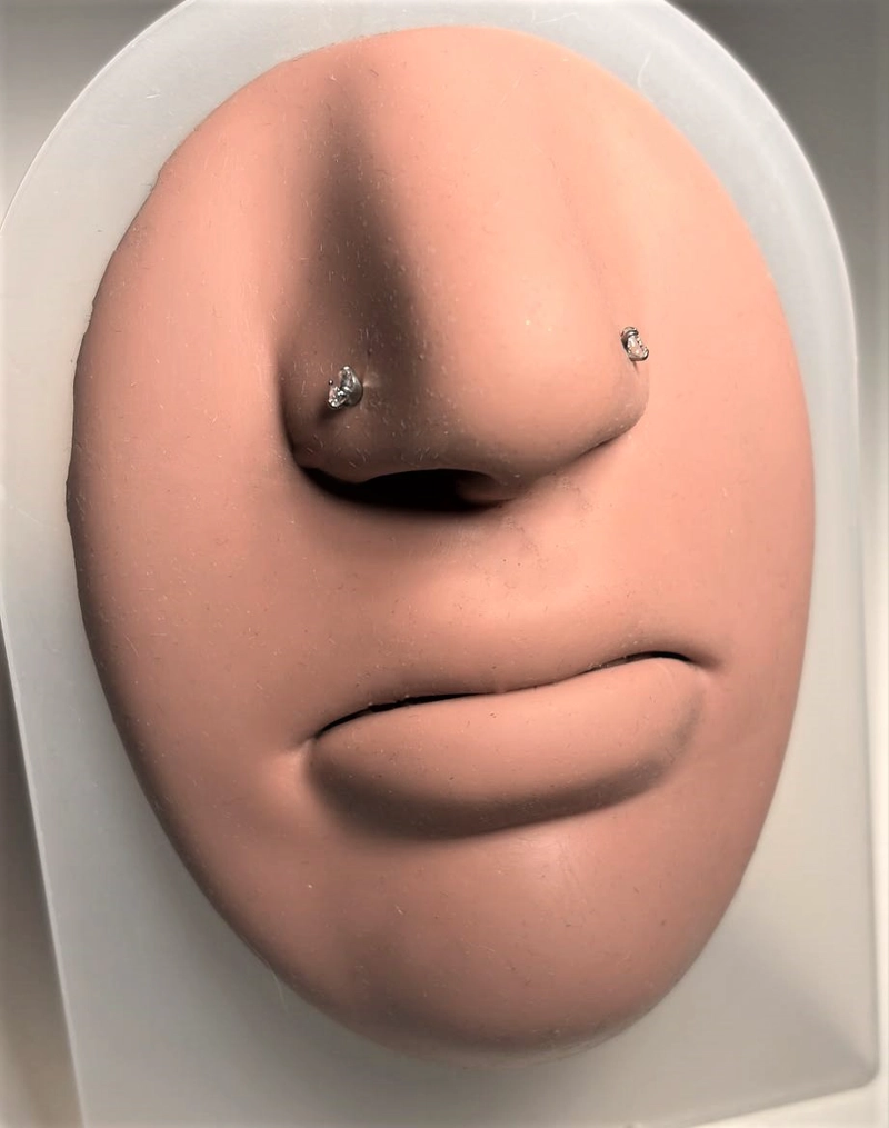 PIERCING NOSTRIL 20G TIPO L 3MM TITANIO ASTM F136 CESTA - 2
