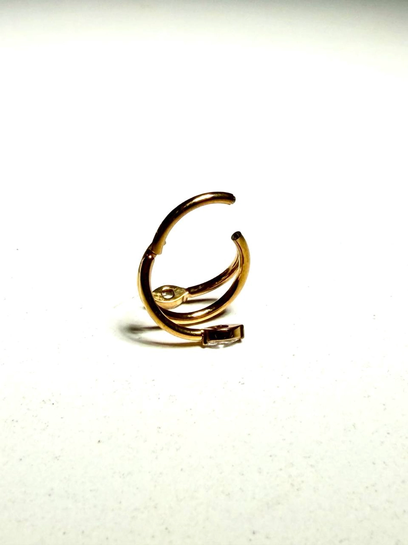 PIERCING ARGOLLA EVA ZIRCONIAS TITANIUM ASTM 136 DORADO PVD - 5