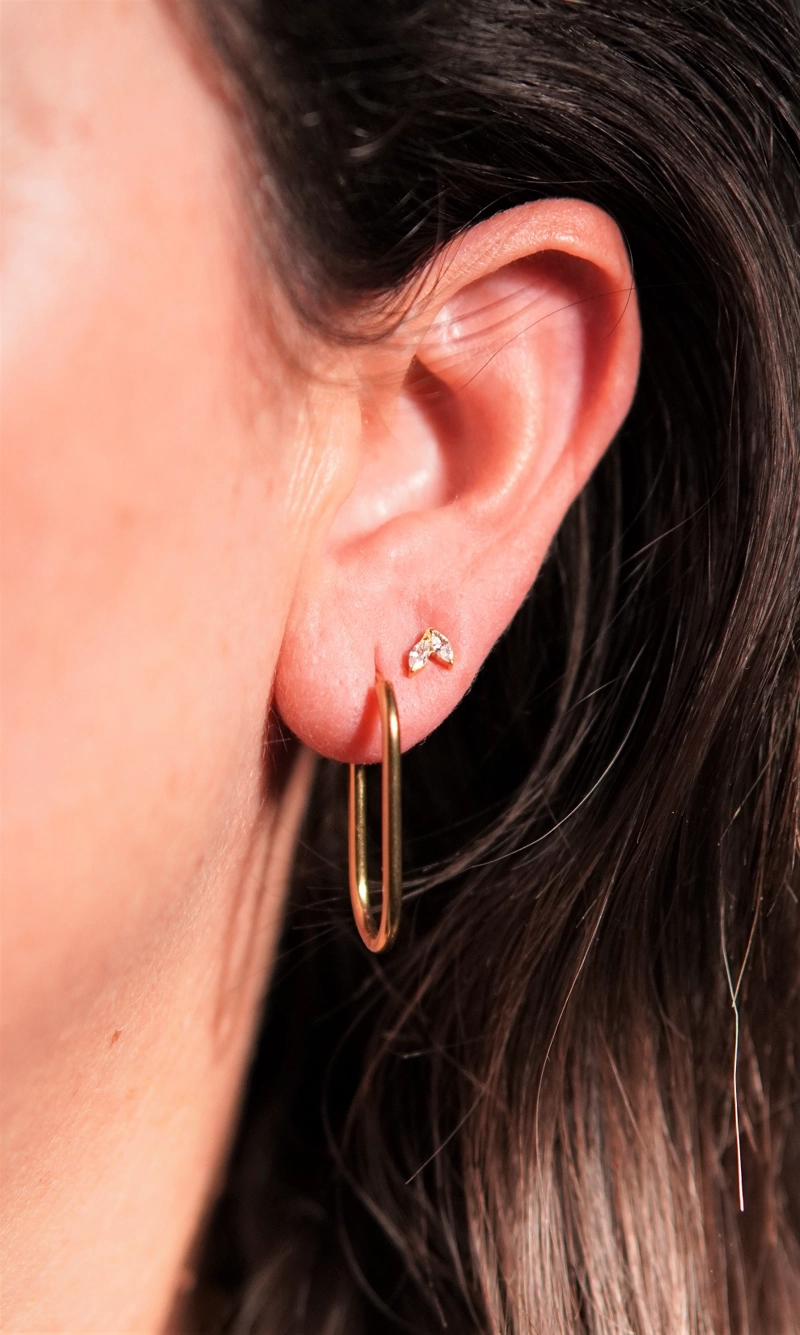 PIERCING ALBA LABRET 16G BARRA 8MM TITANIO PVD EN ORO 18K - 2