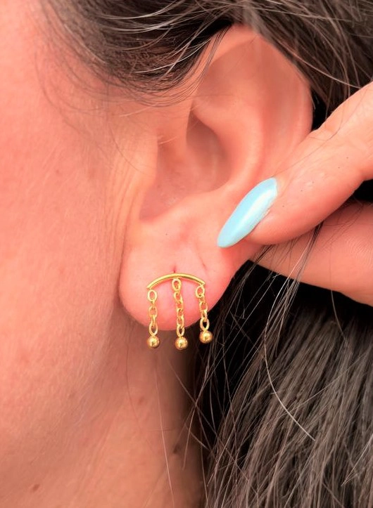 PIERCING LABRET MAYA 8MM 16G TITANIO PVD 18K - 2