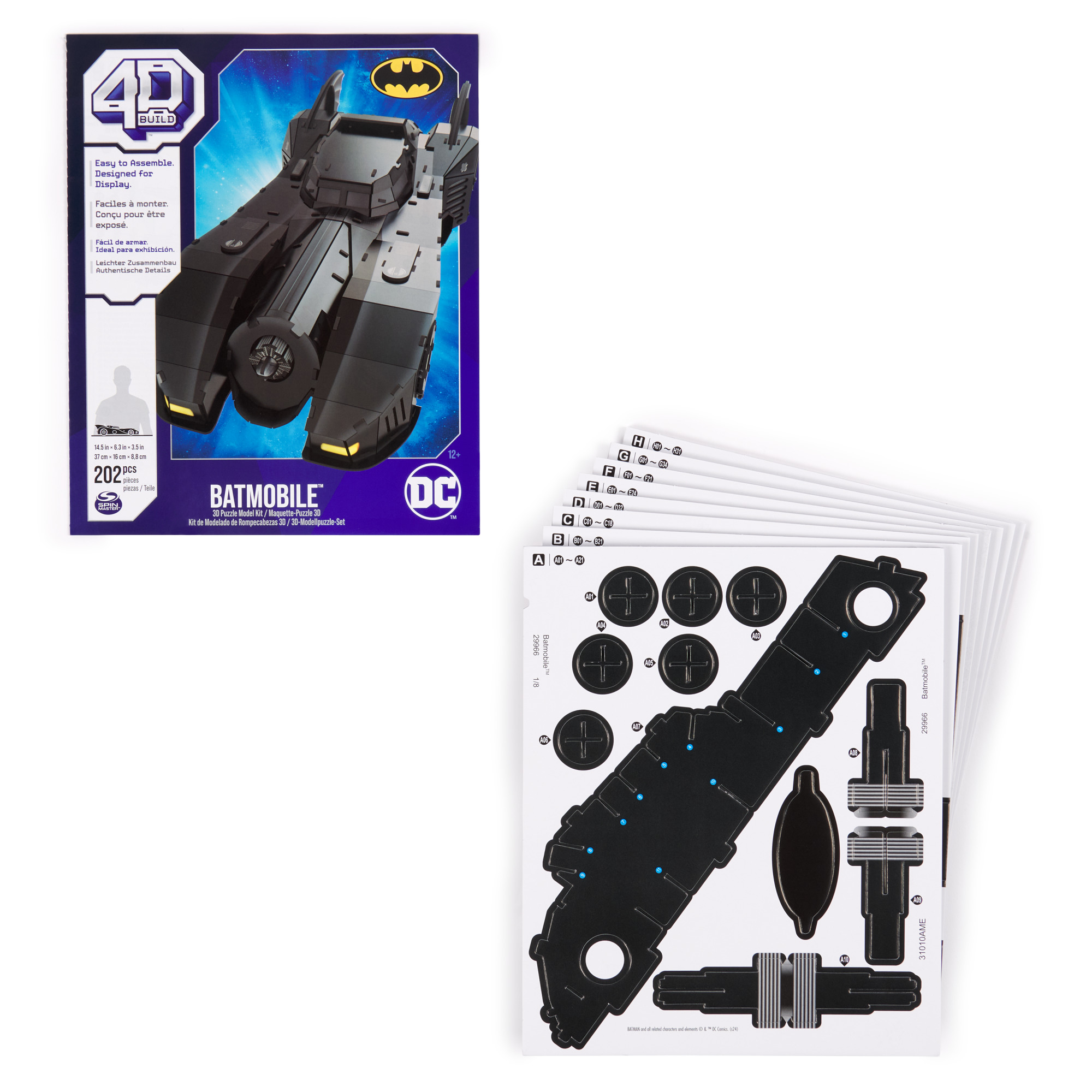 PUZZLE 3D DC COMICS BATIMÓVIL RETRO 202 PIEZAS CON SOPORTE - 4