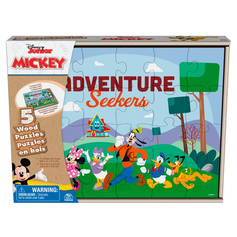 SET 5 PUZZLES DE MADERA DISNEY MULTICOLOR MICKEY MOUSE - 1