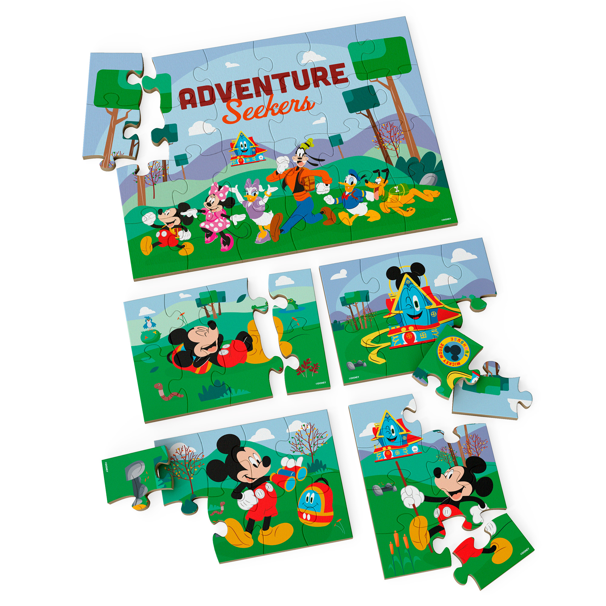 SET 5 PUZZLES DE MADERA DISNEY MULTICOLOR MICKEY MOUSE - 5