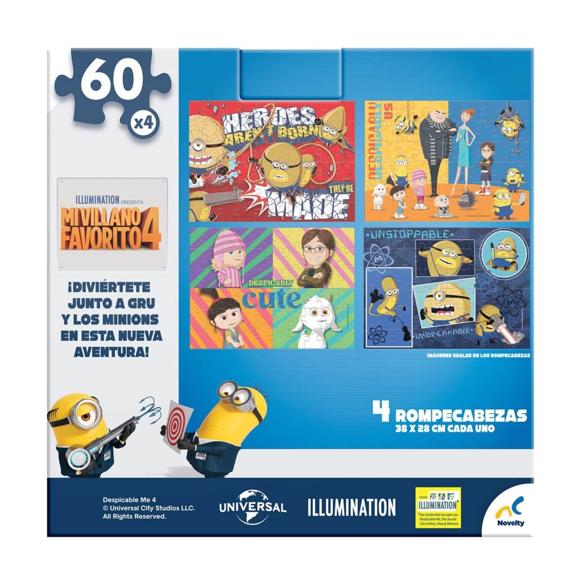SET 4 PUZZLES DISNEY MULTICOLOR DE 60 PIEZAS MI VILLANO FAVORITO - 4