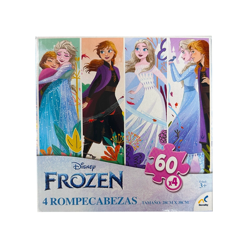 SET DE 4 ROMPECABEZAS DISNEY MULTICOLOR FROZEN DE 60 PIEZAS CADA UNO - 1