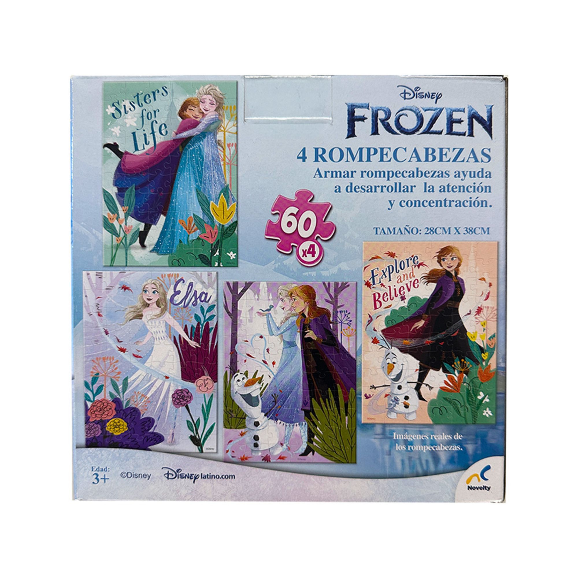 SET DE 4 ROMPECABEZAS DISNEY MULTICOLOR FROZEN DE 60 PIEZAS CADA UNO - 2