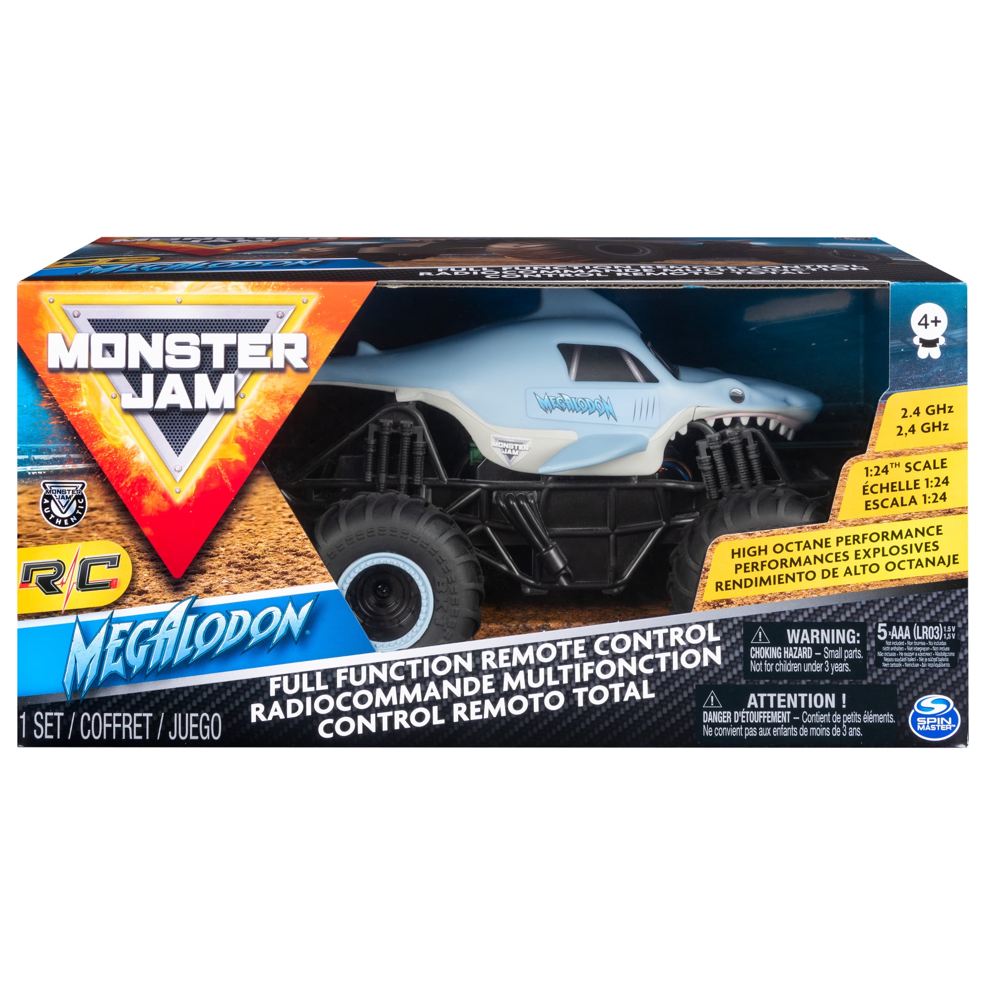 CAMIÓN A CONTROL REMOTO MONSTER JAM MULTICOLOR MEGALODON - 1