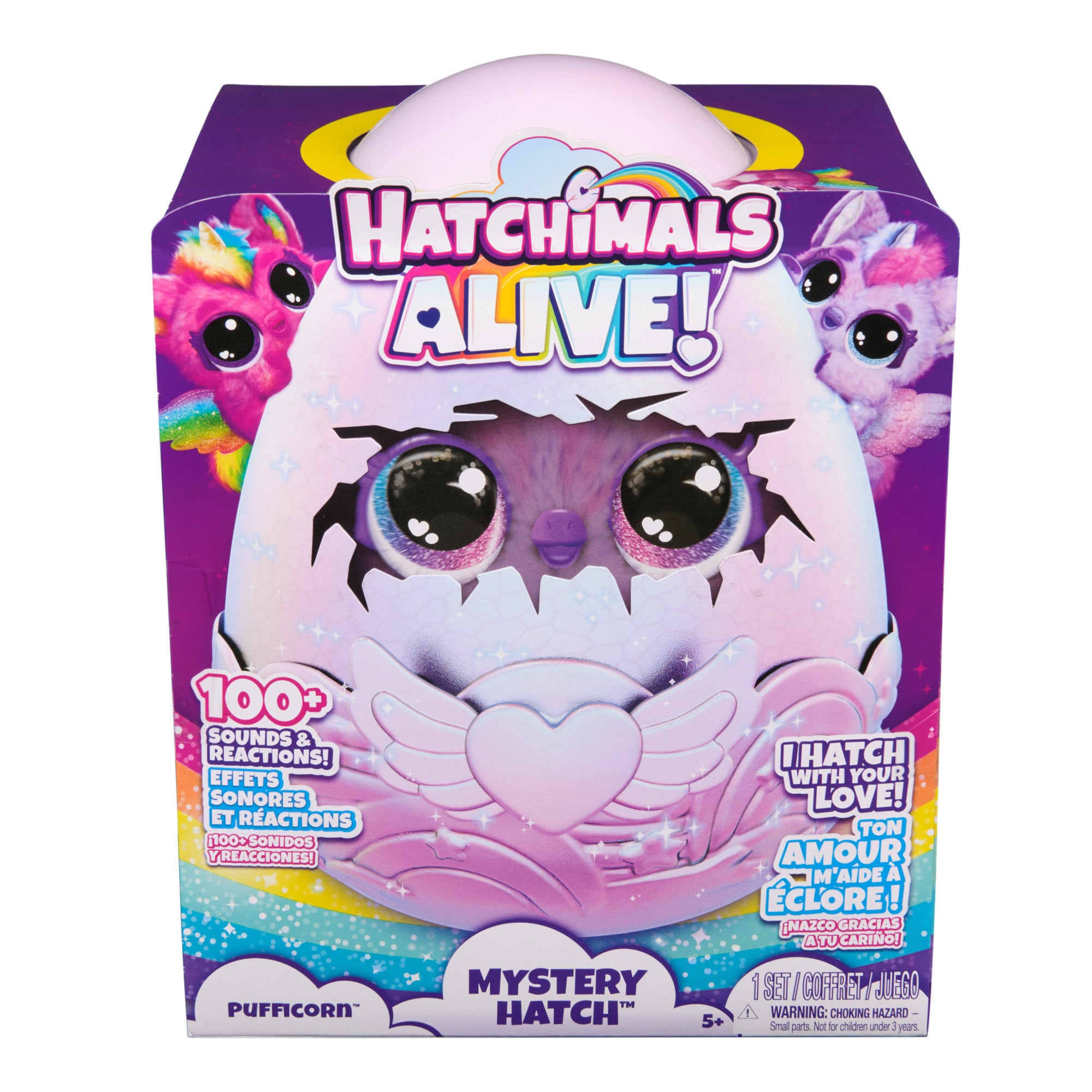 MASCOTA INTERACTIVA HATCHIMALS PUFFICORN NIEBLA LUCES SONIDO - 1