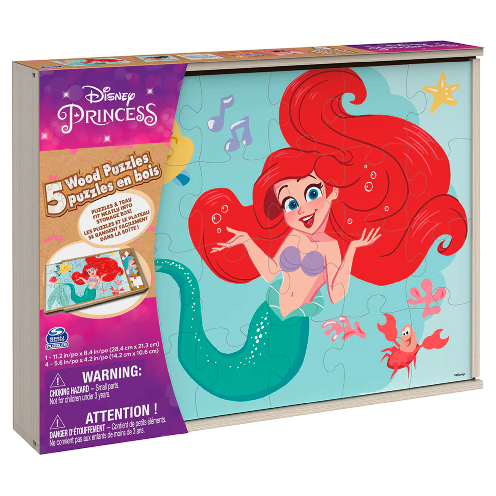 ROMPECABEZA DISNEY SET 5 PUZZLES MADERA PRINCESAS - 1