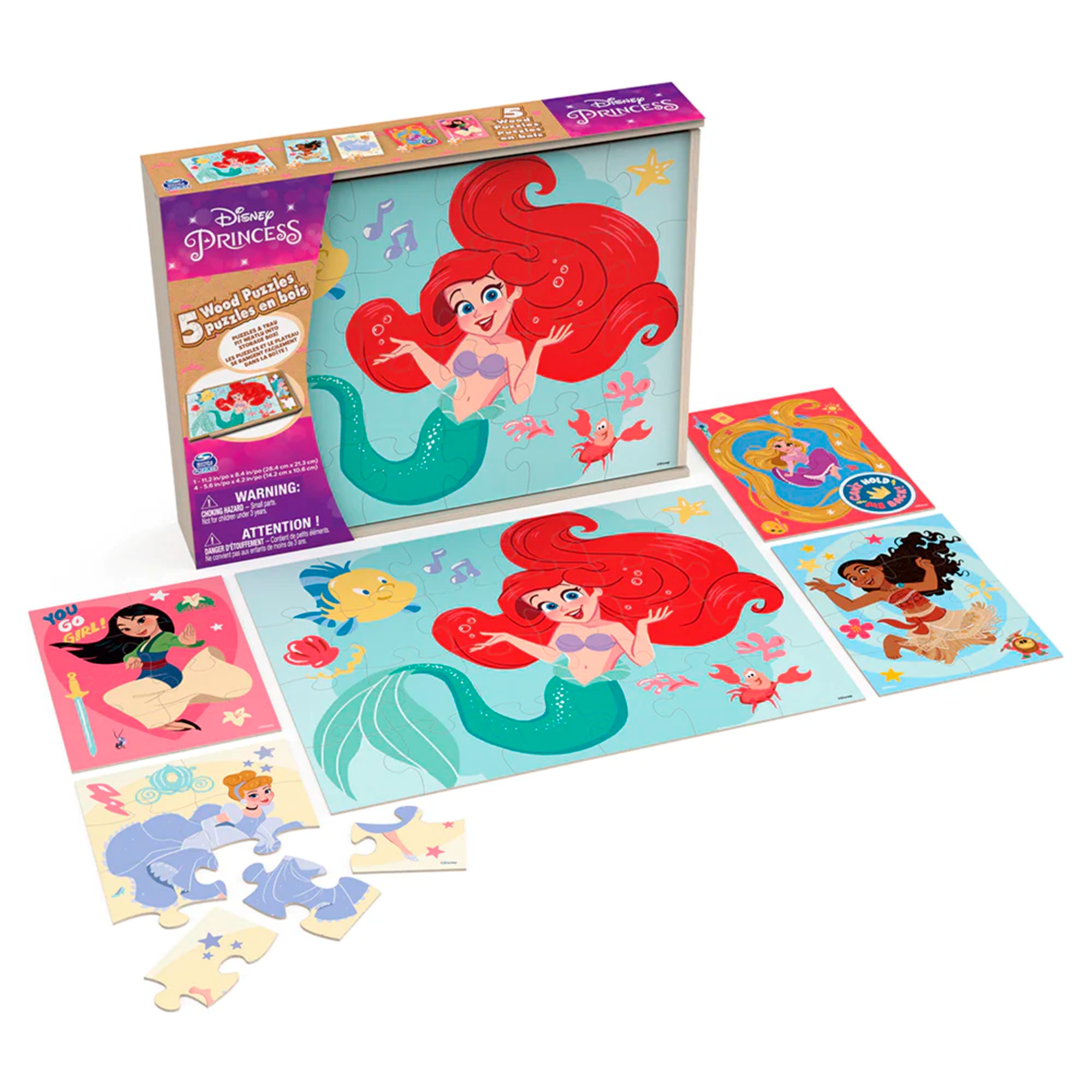 ROMPECABEZA DISNEY SET 5 PUZZLES MADERA PRINCESAS - 2