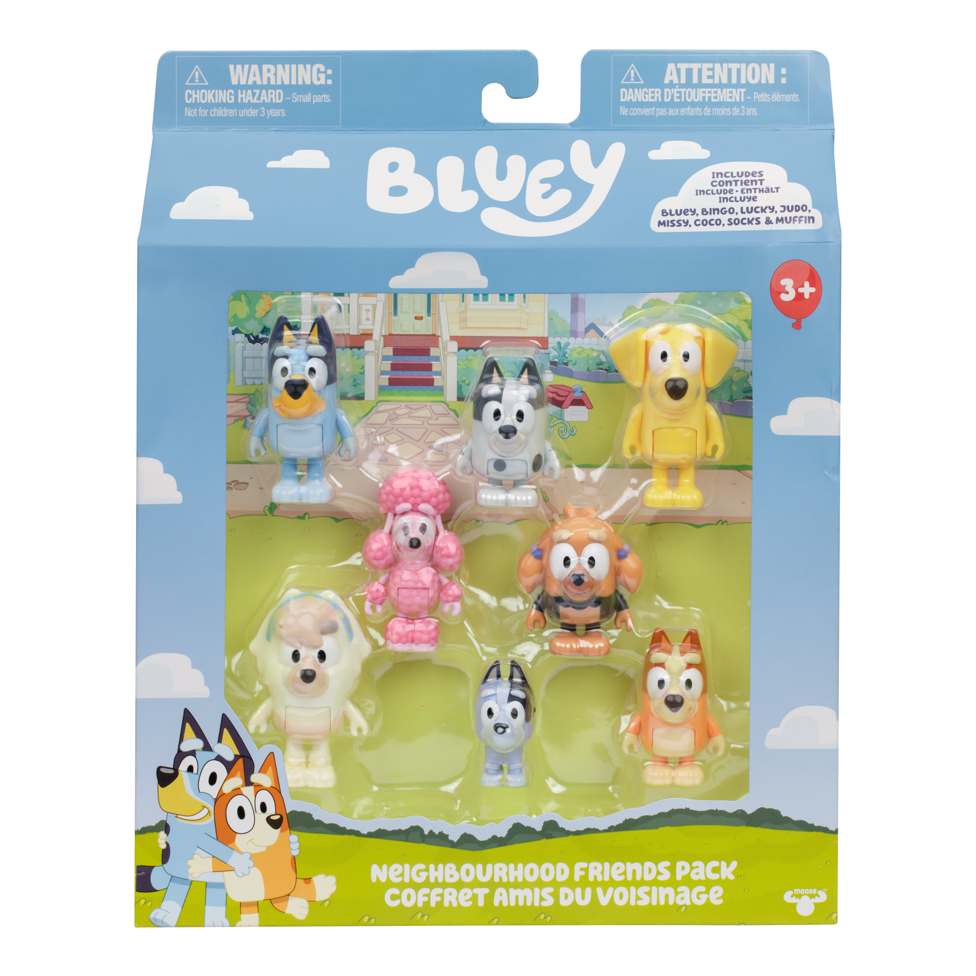 PACK 8 FIGURAS ARTICULADAS AMIGOS DEL VECINDARIO BLUEY - 1