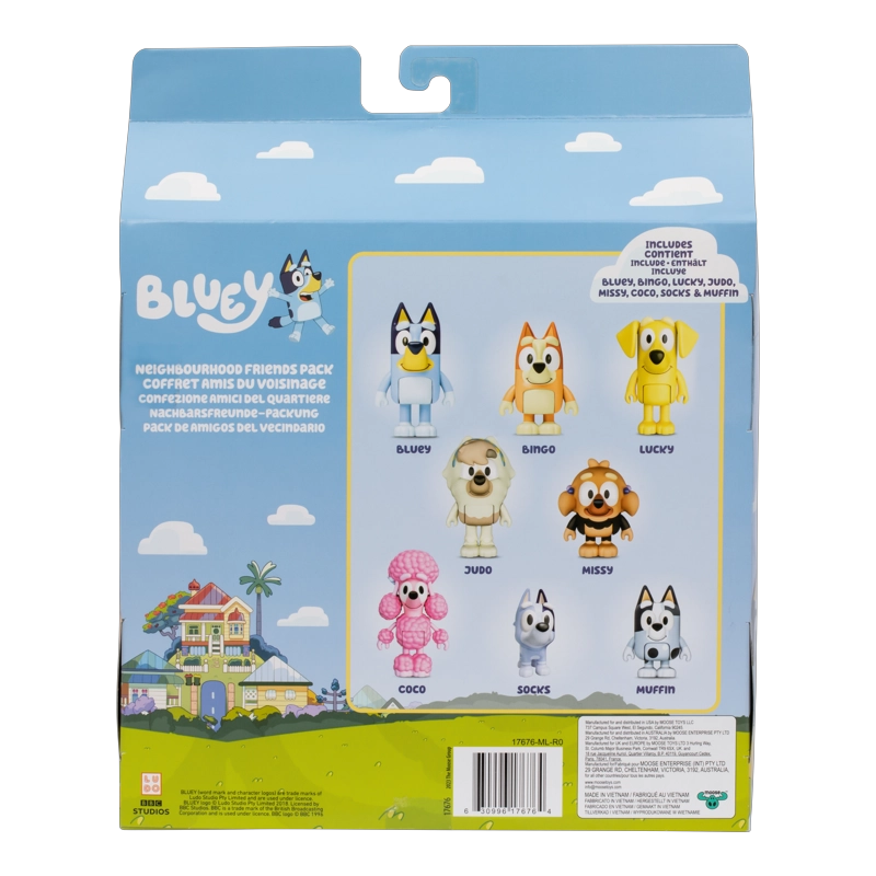 PACK 8 FIGURAS ARTICULADAS AMIGOS DEL VECINDARIO BLUEY - 3
