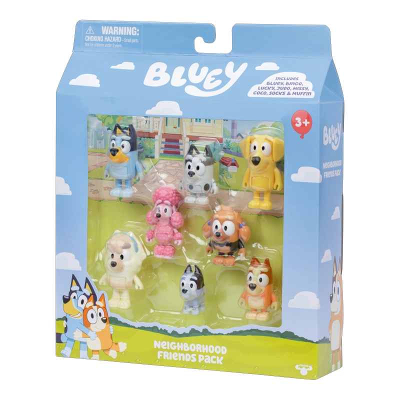 PACK 8 FIGURAS ARTICULADAS AMIGOS DEL VECINDARIO BLUEY - 4