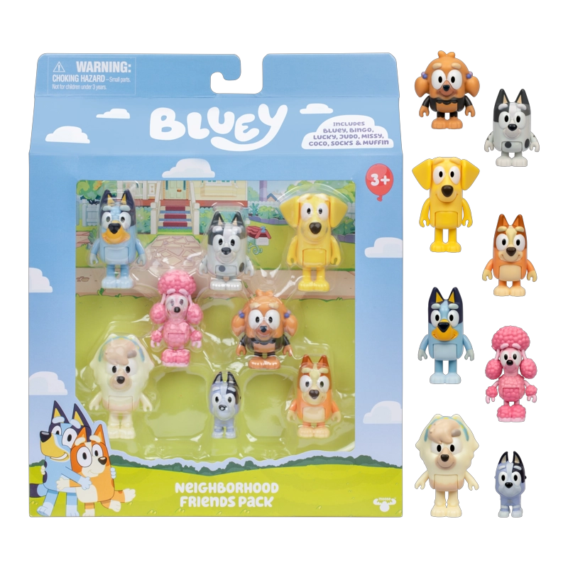 PACK 8 FIGURAS ARTICULADAS AMIGOS DEL VECINDARIO BLUEY - 5