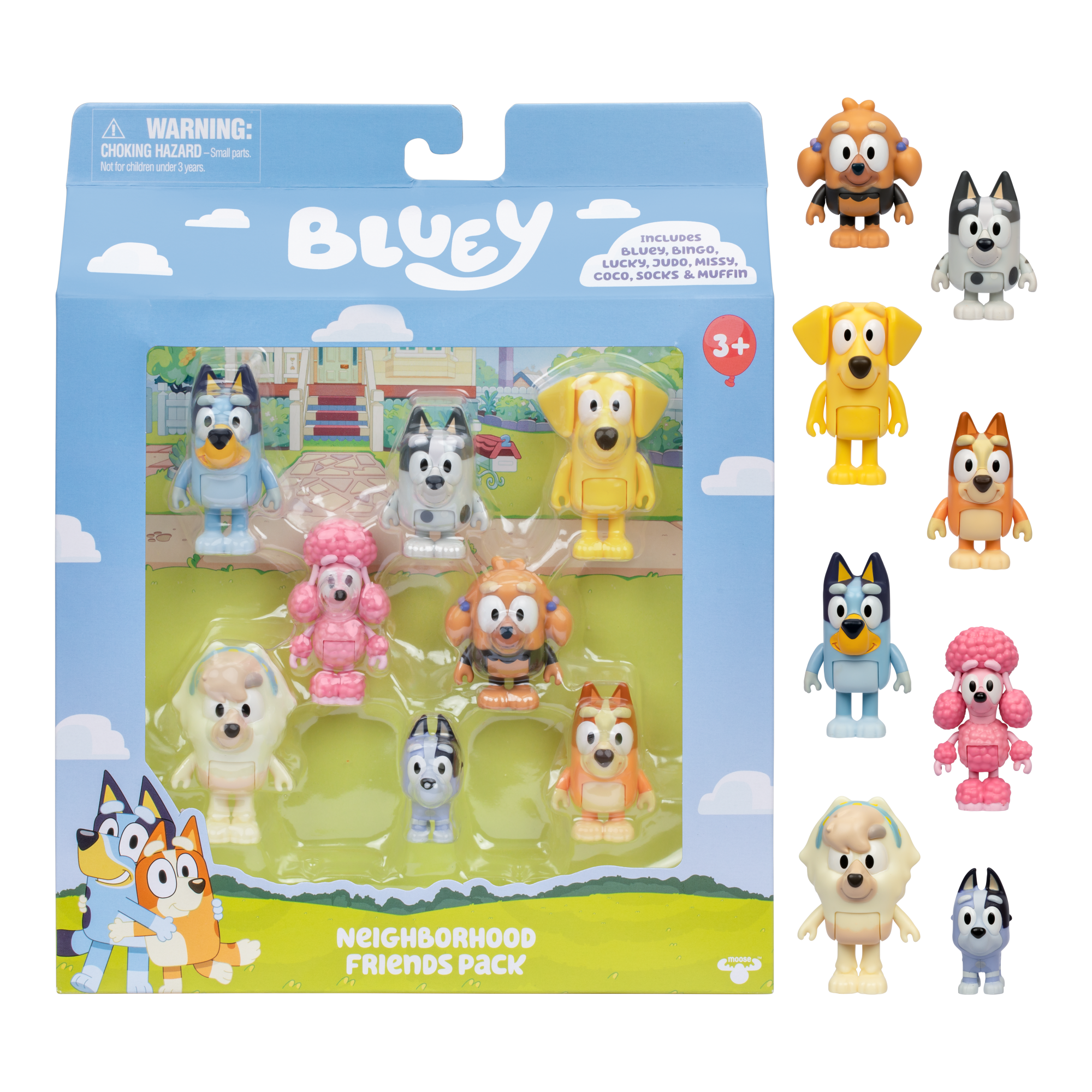 PACK 8 FIGURAS ARTICULADAS AMIGOS DEL VECINDARIO BLUEY - 5