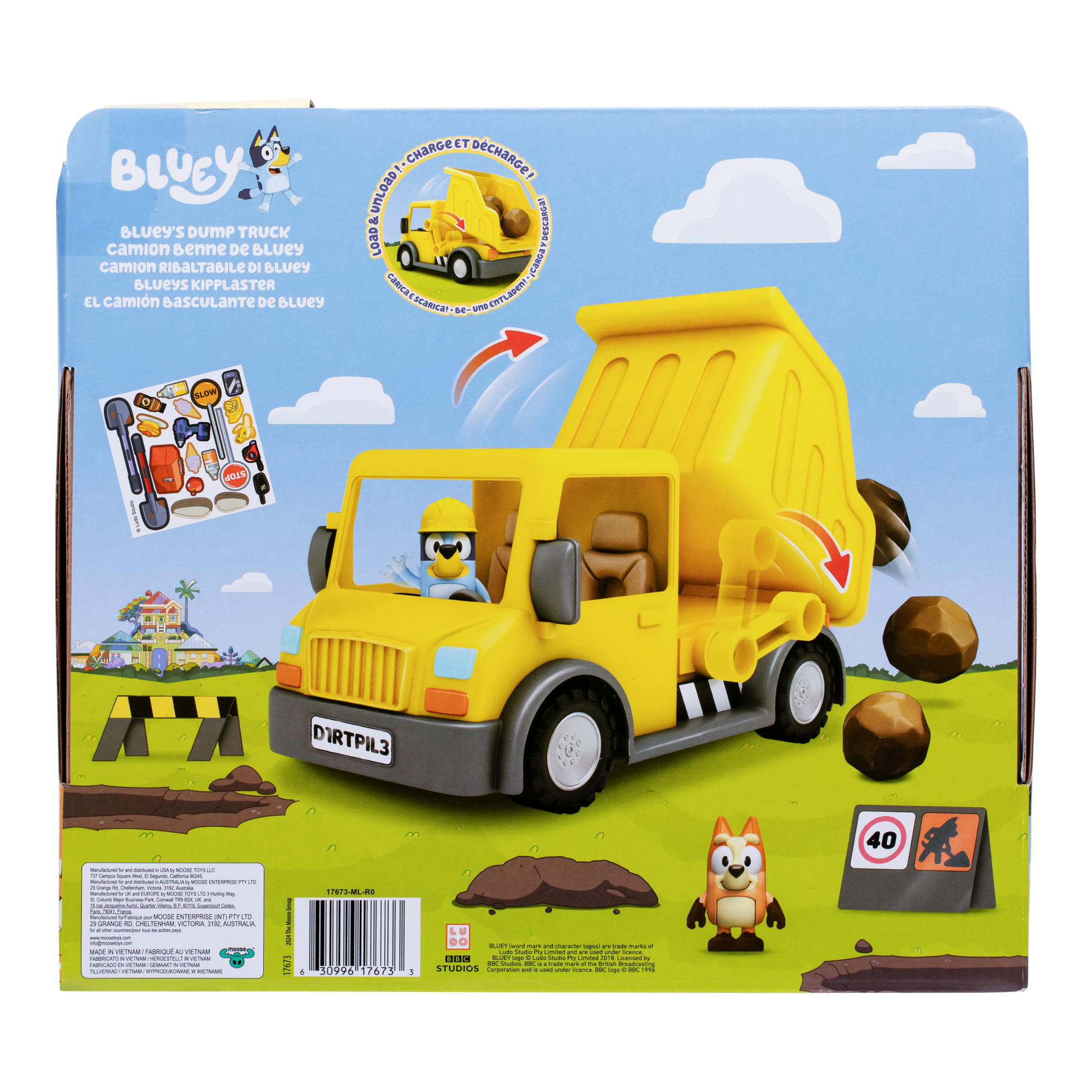 CAMION CON PALANCA ACCESORIOS Y FIGURAS BLUEY - 8