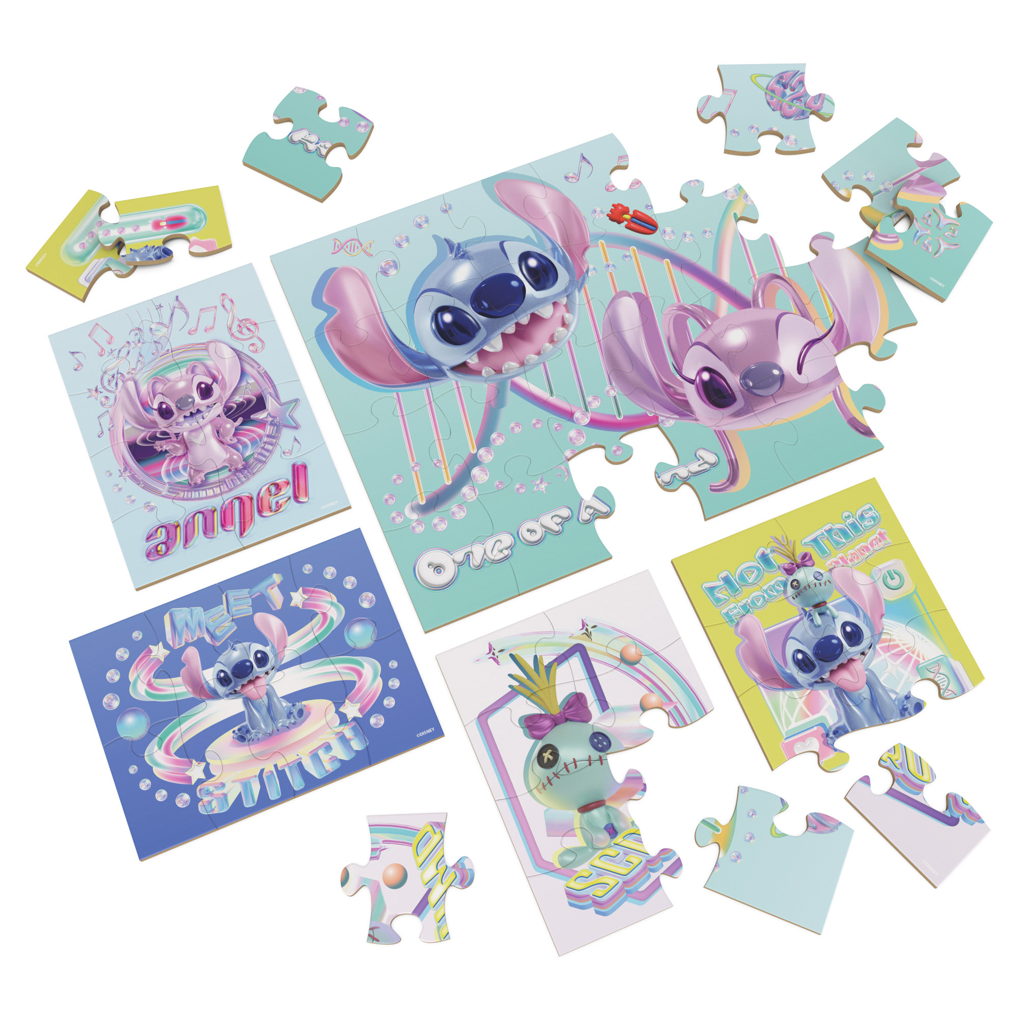 SET PUZZLES 5 EN 1 DE MADERA STITCH - 5