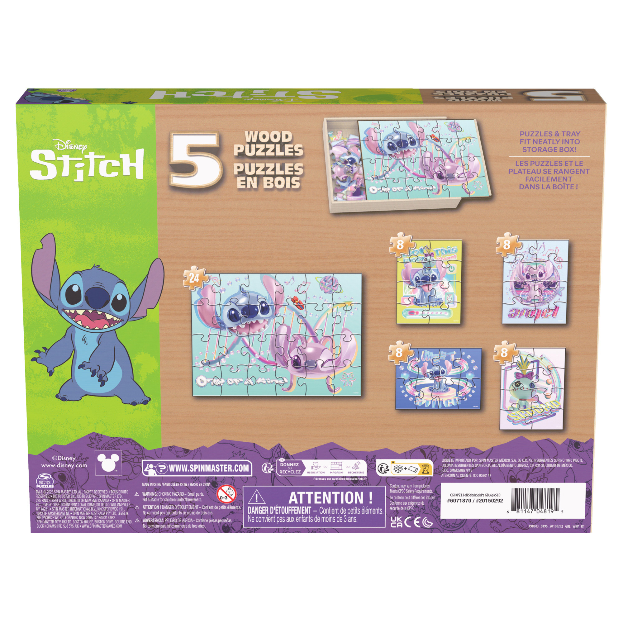 SET PUZZLES 5 EN 1 DE MADERA STITCH - 6