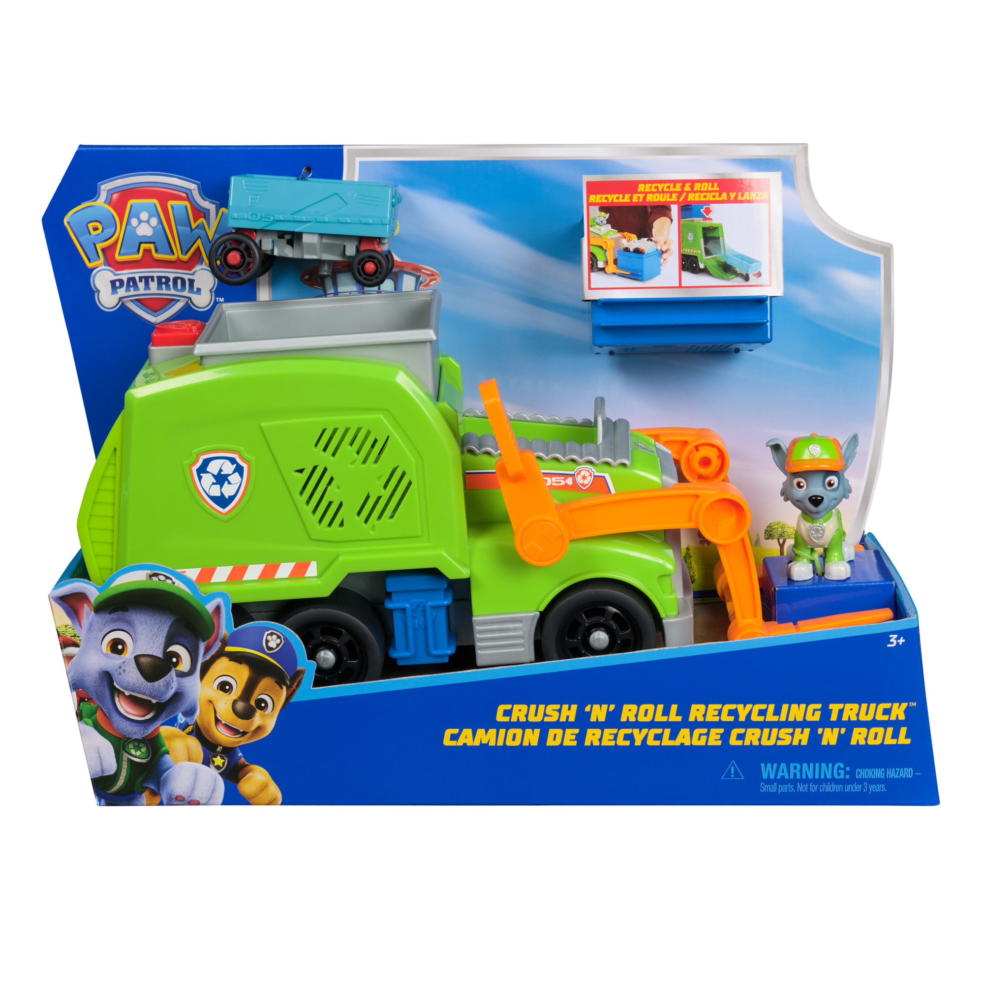 CAMION DE RECICLAJE CON FIGURA DE ROCKY PAW PATROL - 1