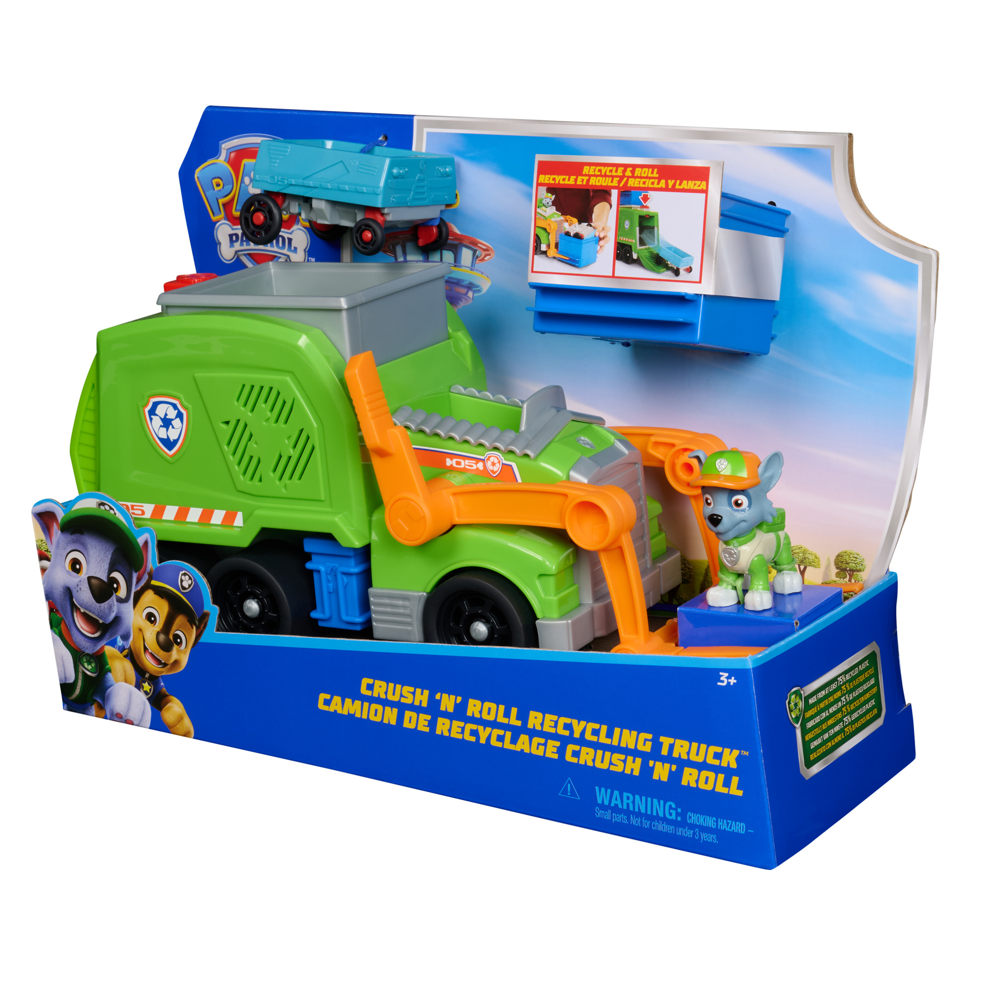 CAMION DE RECICLAJE CON FIGURA DE ROCKY PAW PATROL - 2