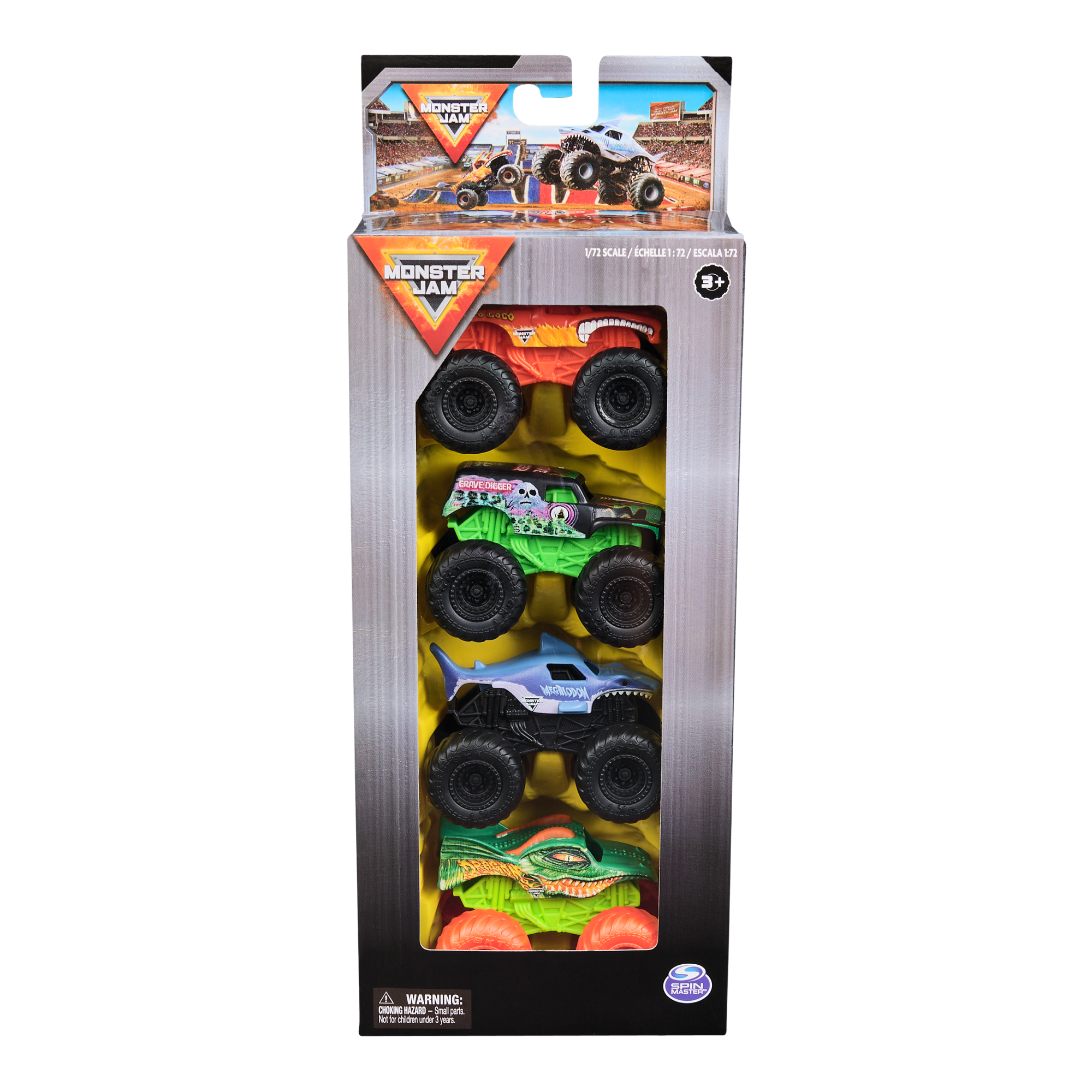 SET 4 AUTOS A ESCALA 1:72 MONSTER JAM - 1