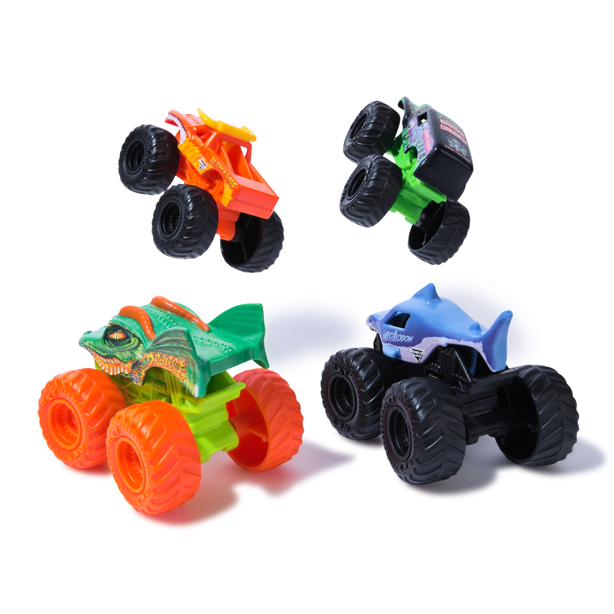 SET 4 AUTOS A ESCALA 1:72 MONSTER JAM - 5